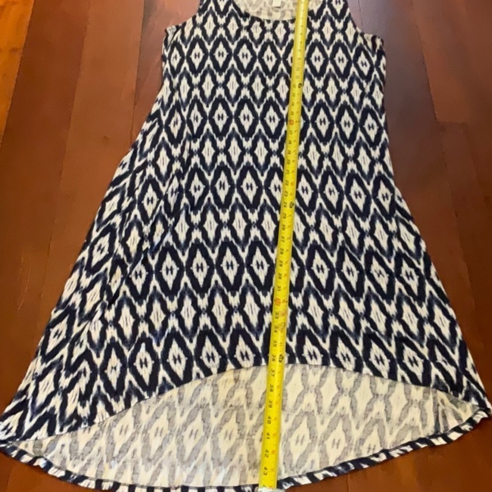 Sapphire Blue & White Sleeveless Summer Dress - Picture 7 of 7
